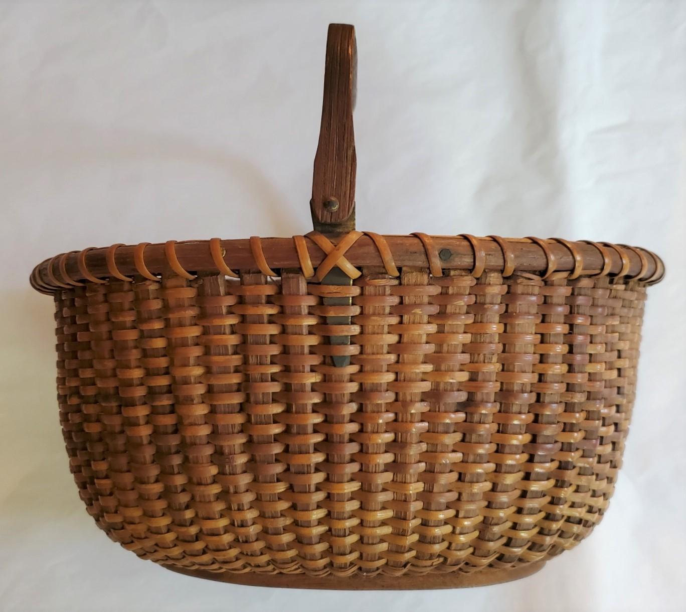 American Early 20th Century Nantucket Oval Basket by A.D. Williams, circa 1920