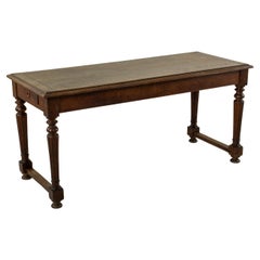 Early 20th Century Narrow French Oak Farm Table or Console Table with Drawer