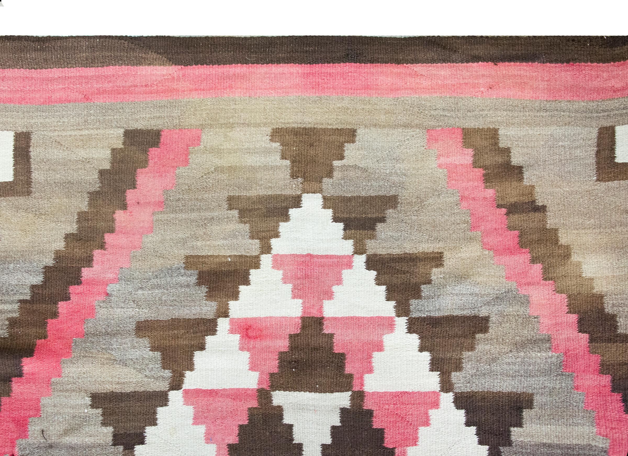 Early 20th Century Native American Navajo Rug For Sale 4