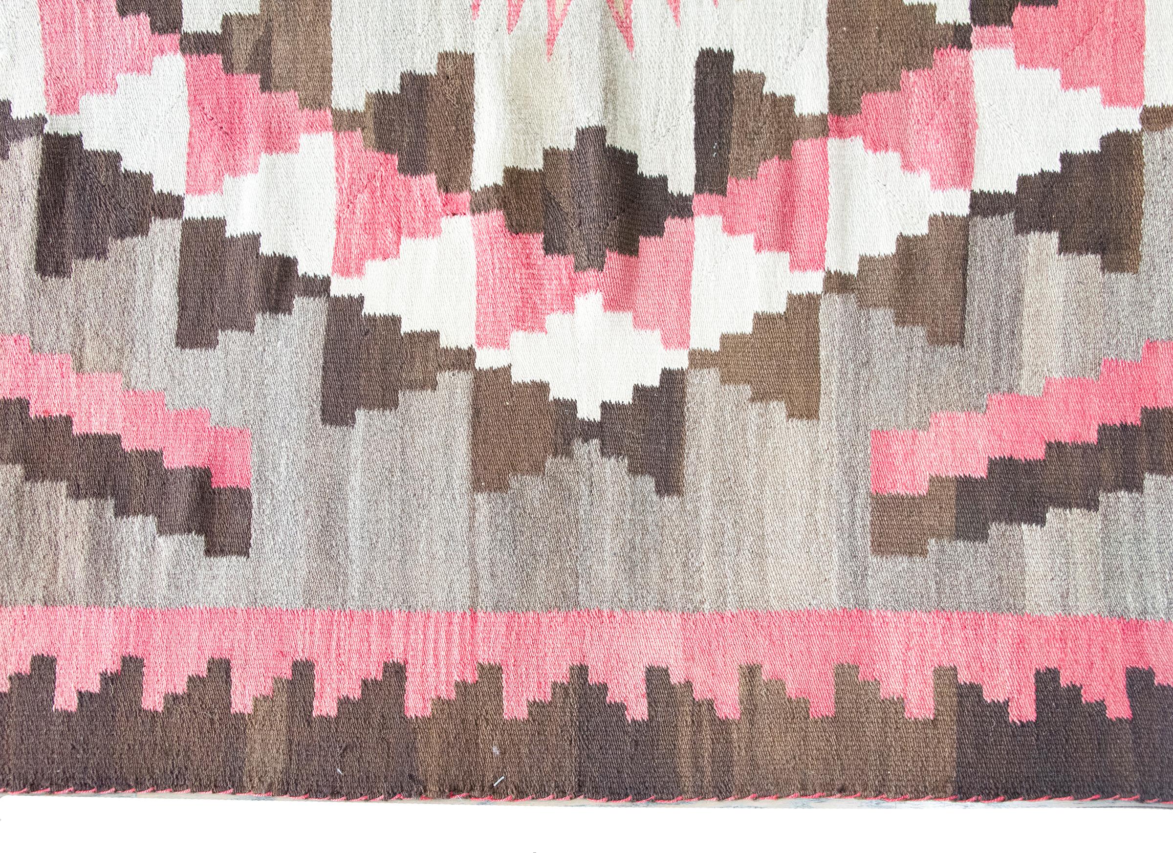 Hand-Woven Early 20th Century Native American Navajo Rug For Sale