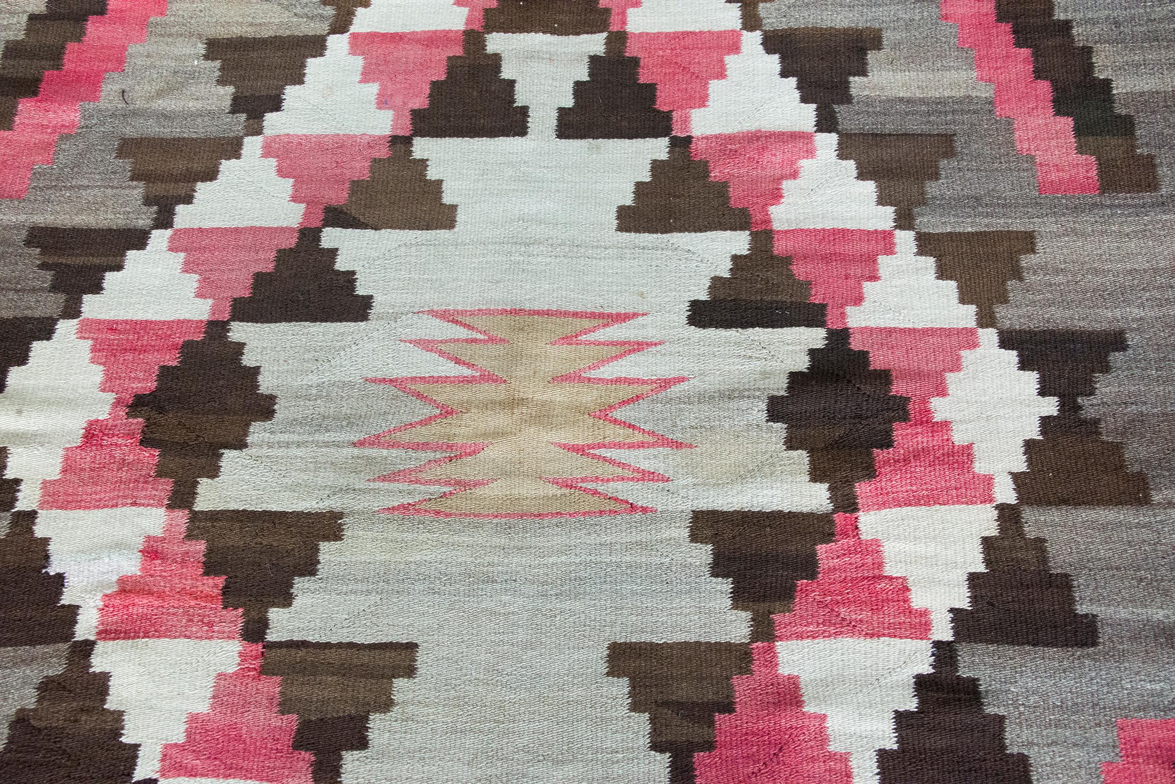 Early 20th Century Native American Navajo Rug For Sale 3