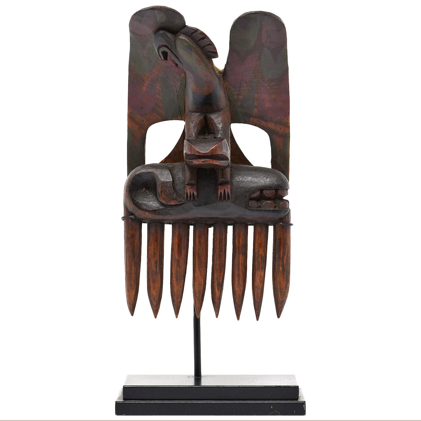 Early 20th Century Native American North West Coast Eagle Comb