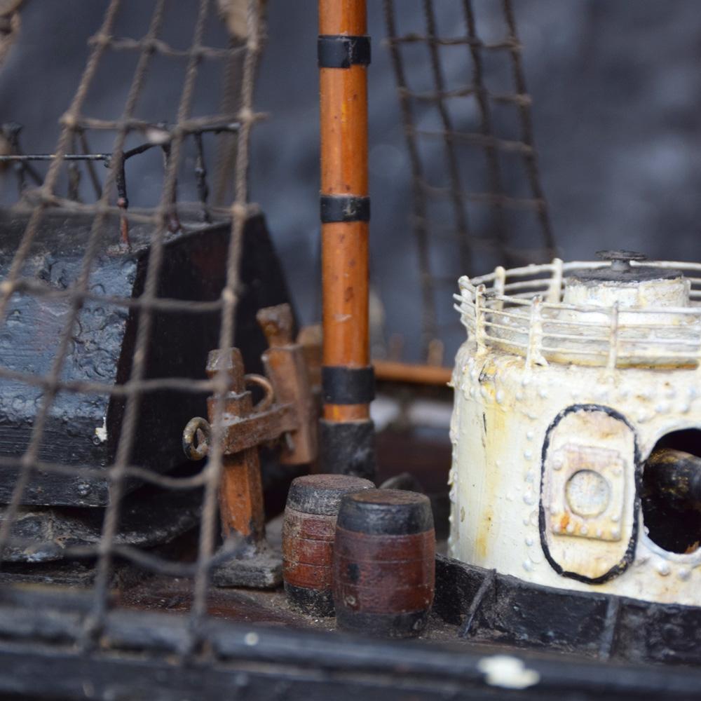 Hand-Crafted Early 20th Century Nautical Self Taught Folk Art Scratch Built the Sultan Ship