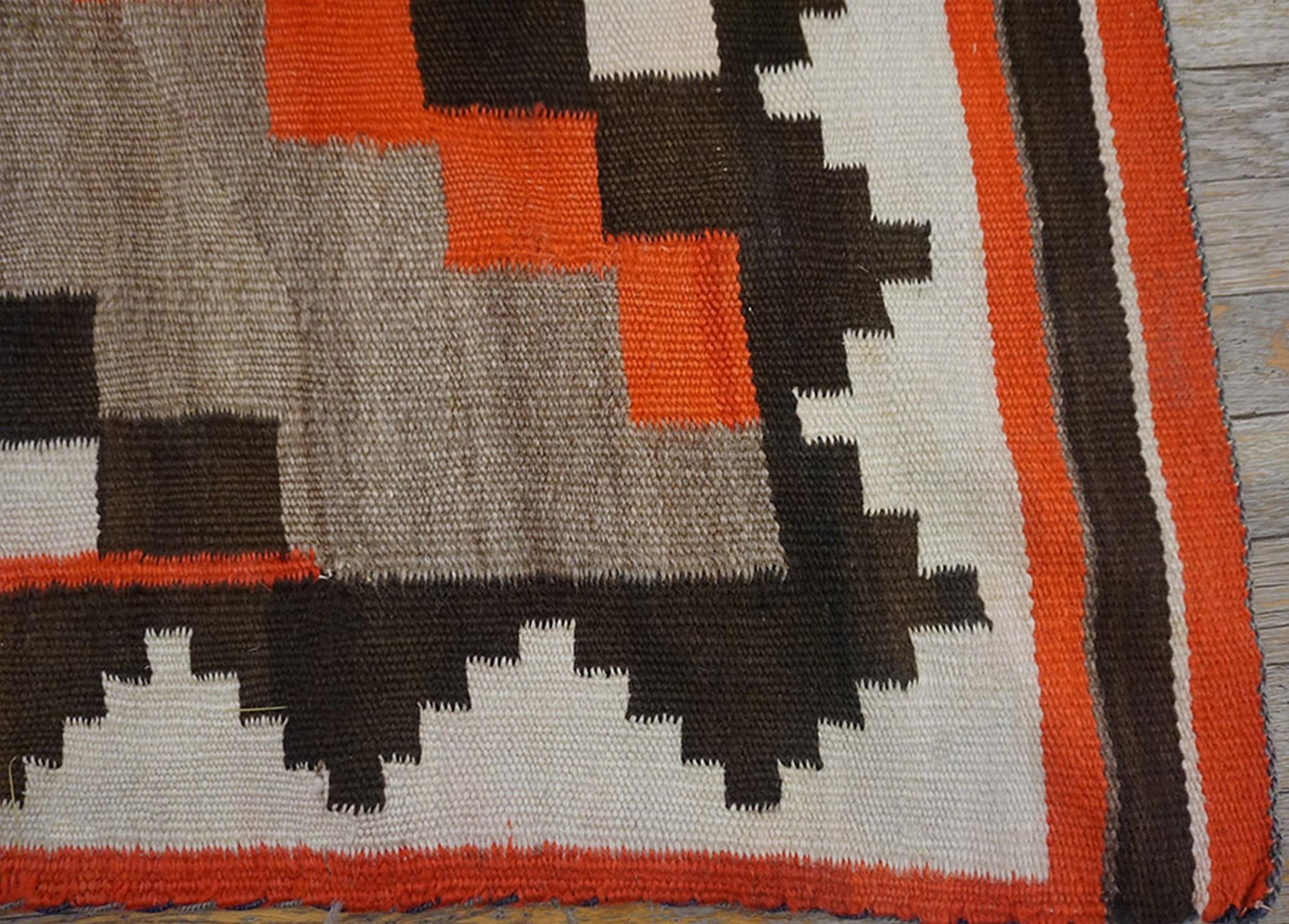 Milieu du XXe siècle Tapis Navajo américain du début du 20e siècle ( 6'3