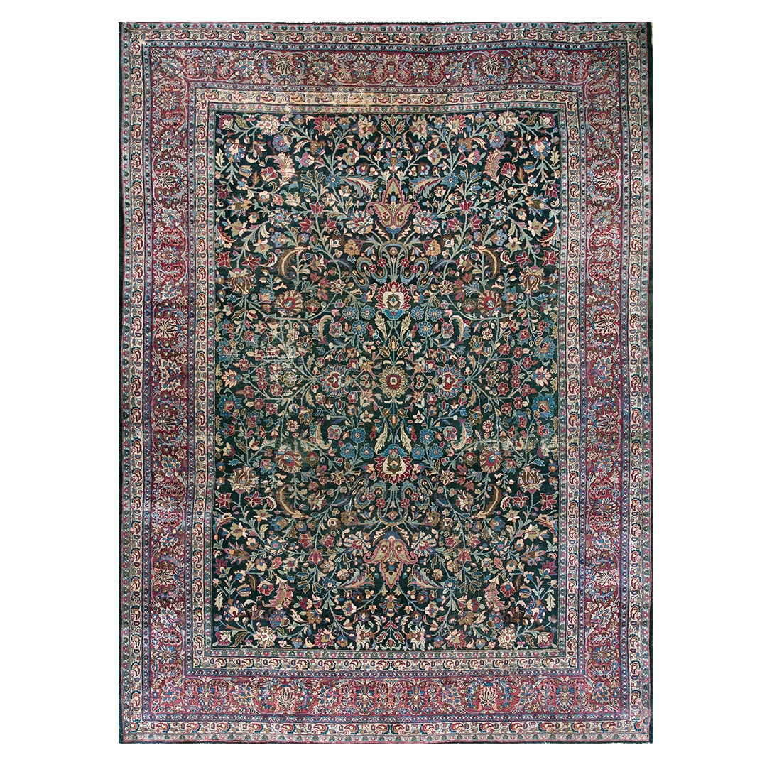Early 20th Century N.E. Persian Khorassan Moud Carpet (10' x 13'4" - 305 x 405) For Sale