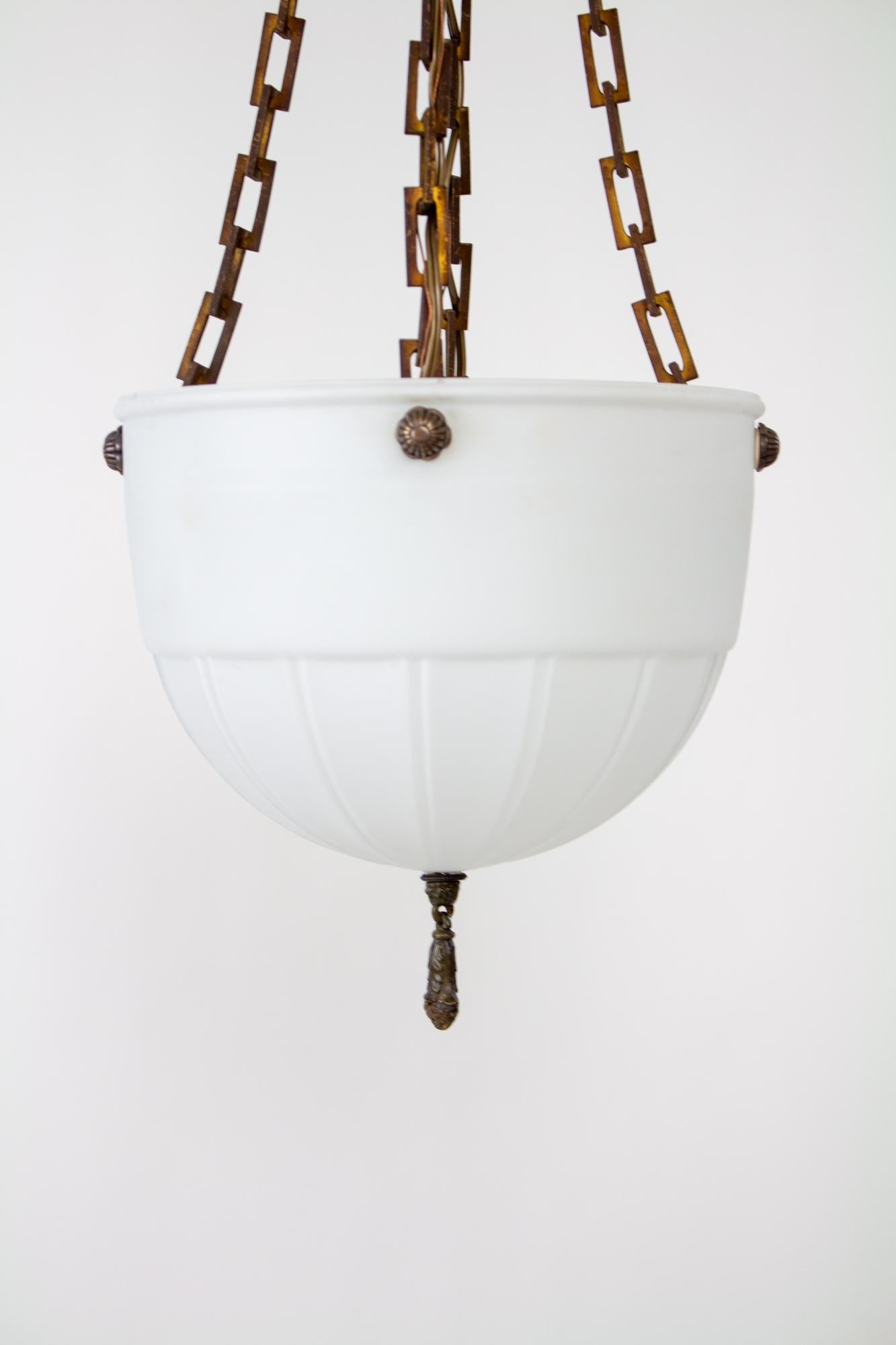 Early 20th Century Neoclassical Bowl Fixture In Good Condition For Sale In Canton, MA