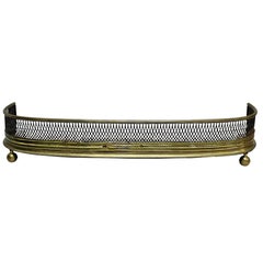 Early 20th Century Neoclassical Brass and Iron Curved Fireplace Fender