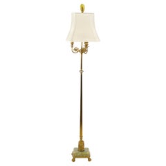 Neoklassizistische Stehlampe aus Messing und Onyx mit Sockel aus dem frühen 20. Jahrhundert