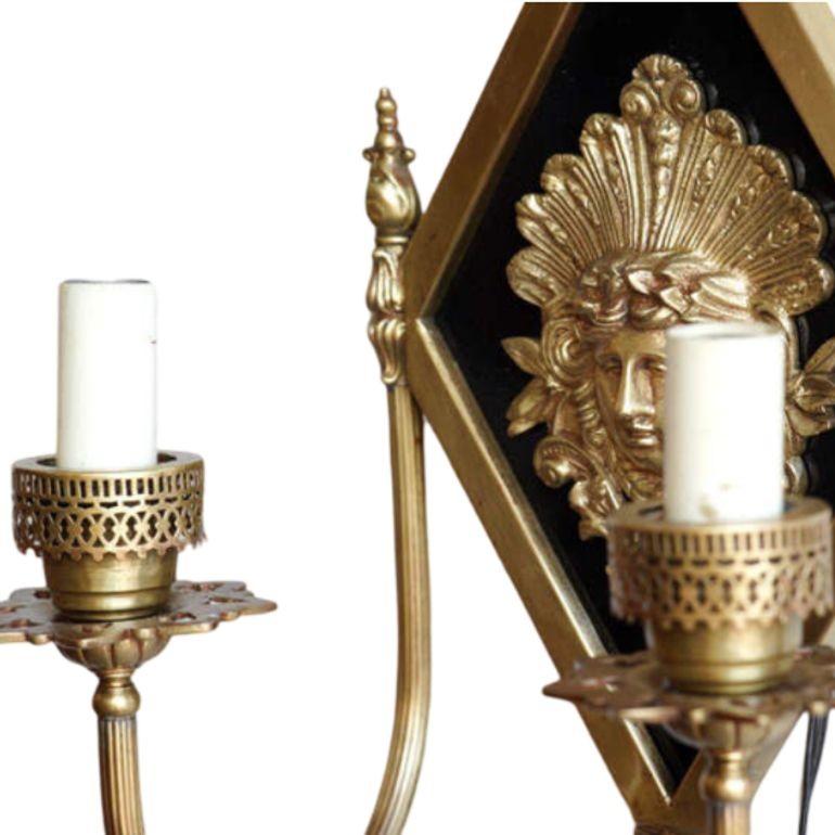 American Early 20th Century Neoclassical Bronze Two-Arm Sconce For Sale