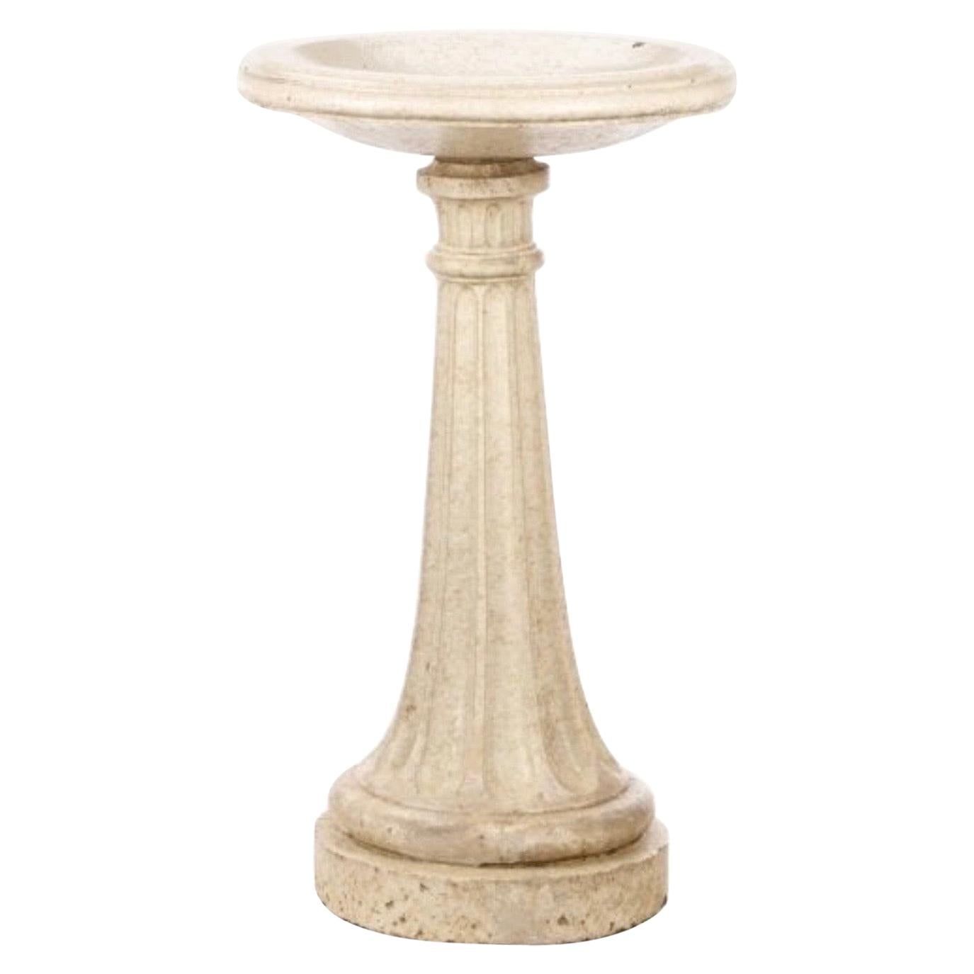 Early 20th Century Neoclassical Glazed Terracotta and Plaster Bird Bath