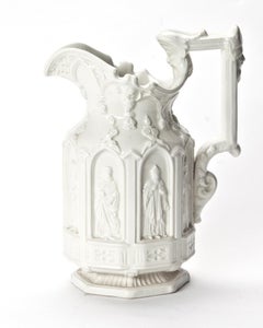 Pichet en céramique blanche italienne néoclassique du début du 20e siècle