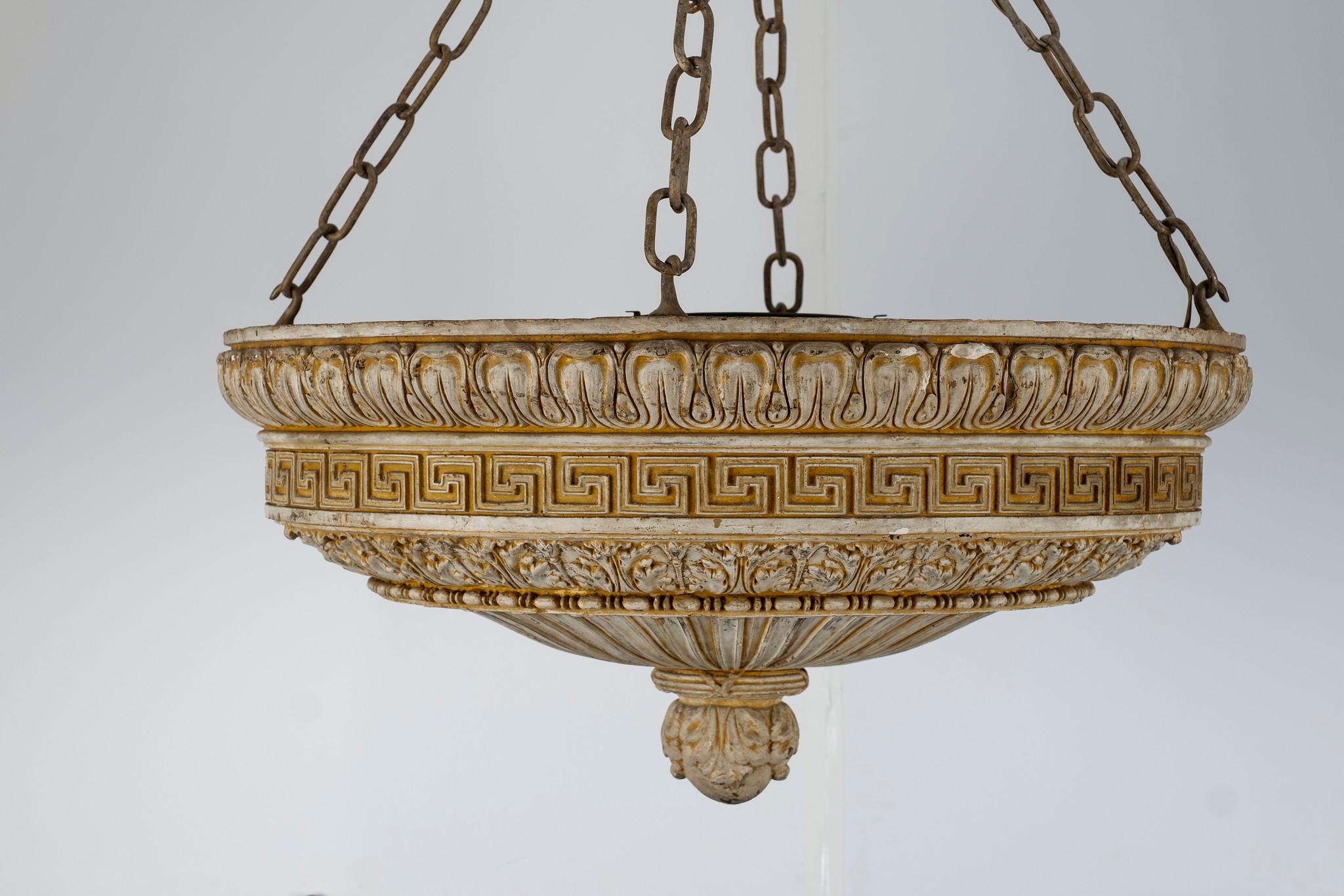 Early 20th Century Neoclassical Style Cast Plaster Chandelier 3