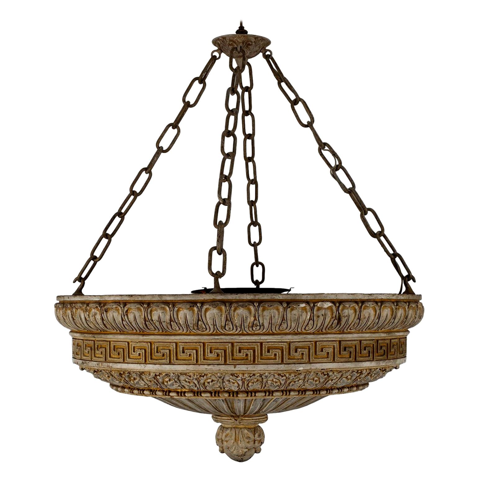 Early 20th Century Neoclassical Style Cast Plaster Chandelier