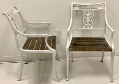Early 20th Century Neoclassical Style Iron Molla Diana the Huntress Chairs, Pair