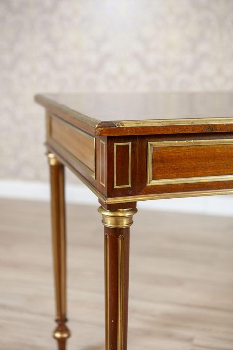 Vintage Neoclassical Writing Desk Inlaid With Brass, 1950s 2