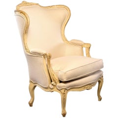 Early 20th Century Newly Upholstered French Bergere