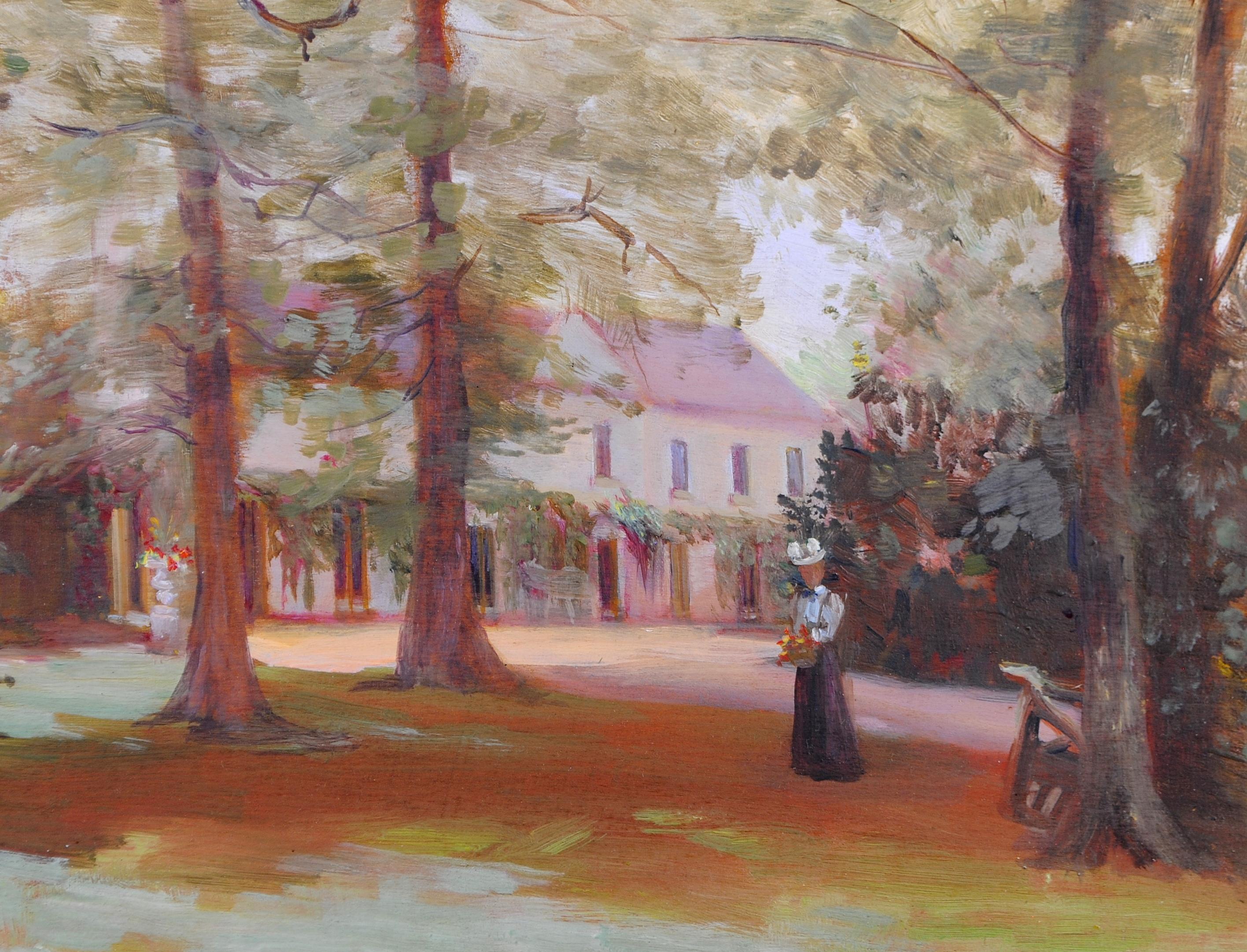 Recogiendo flores - Pintura de paisaje de la escuela Newlyn de Cornualles de principios del siglo XX 1
