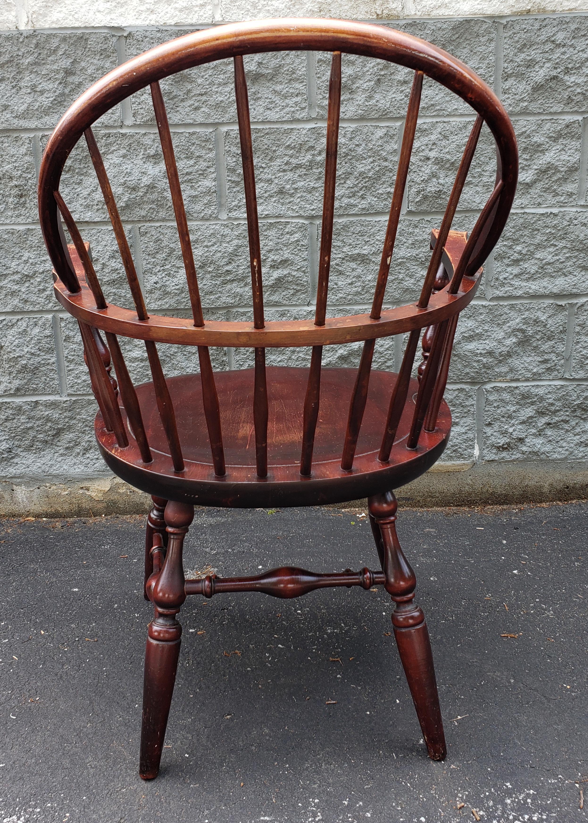 American Classical Early 20th Century Nichols and Stone Barely Back Windsor Armchair For Sale