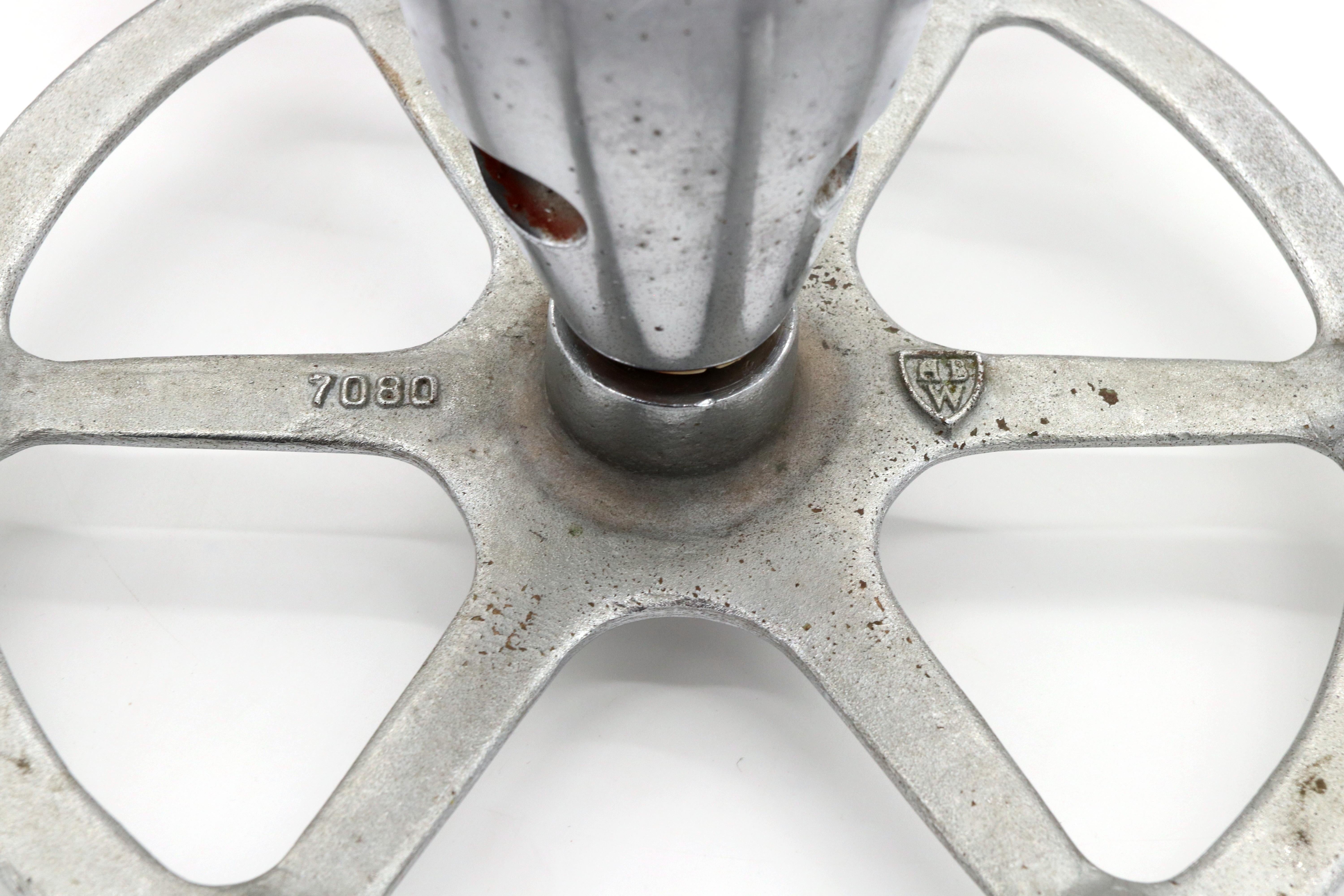 Early 20th Century Nickel & Teak Yacht Wheel For Sale 5