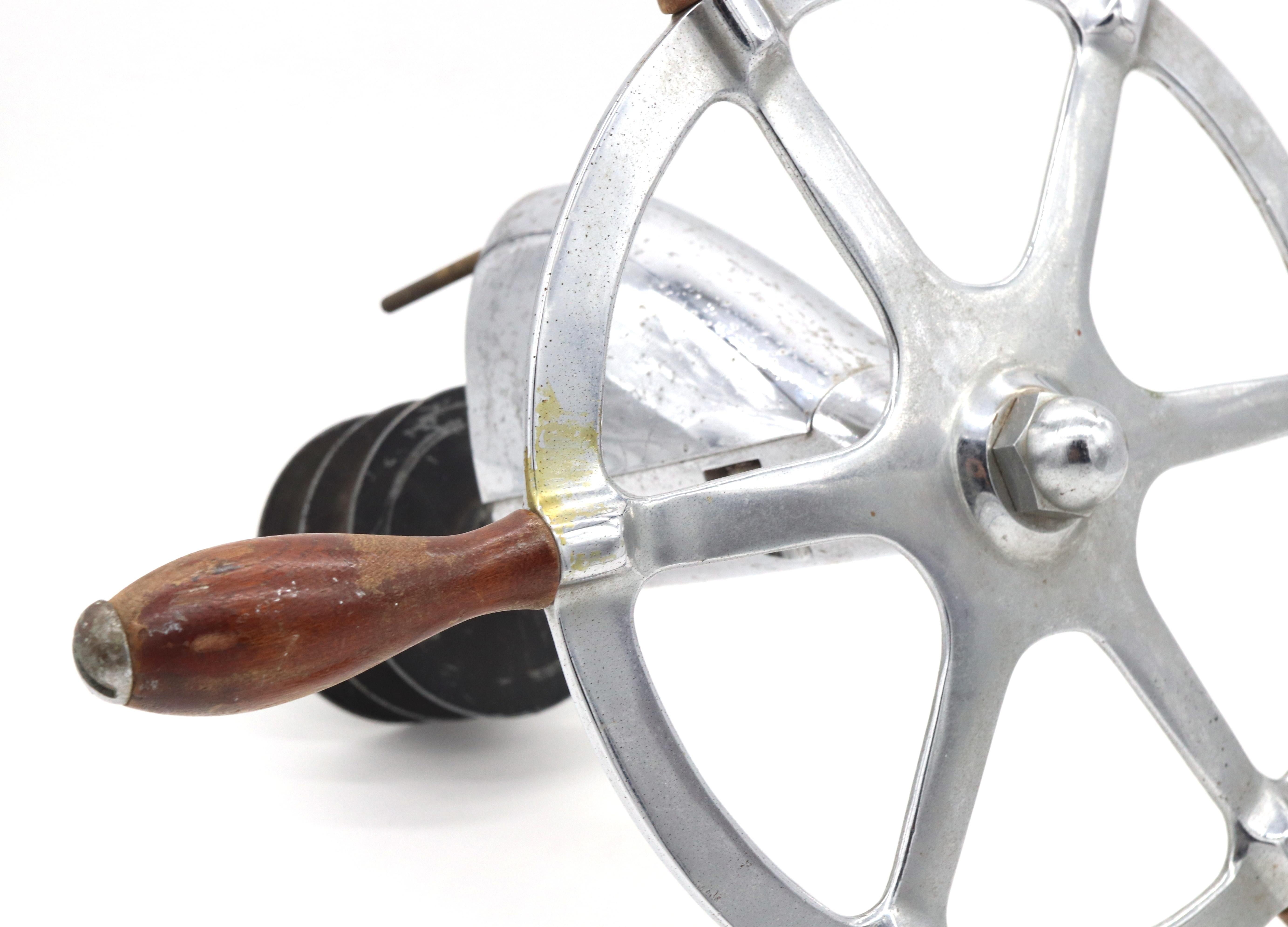 Brass Early 20th Century Nickel & Teak Yacht Wheel For Sale