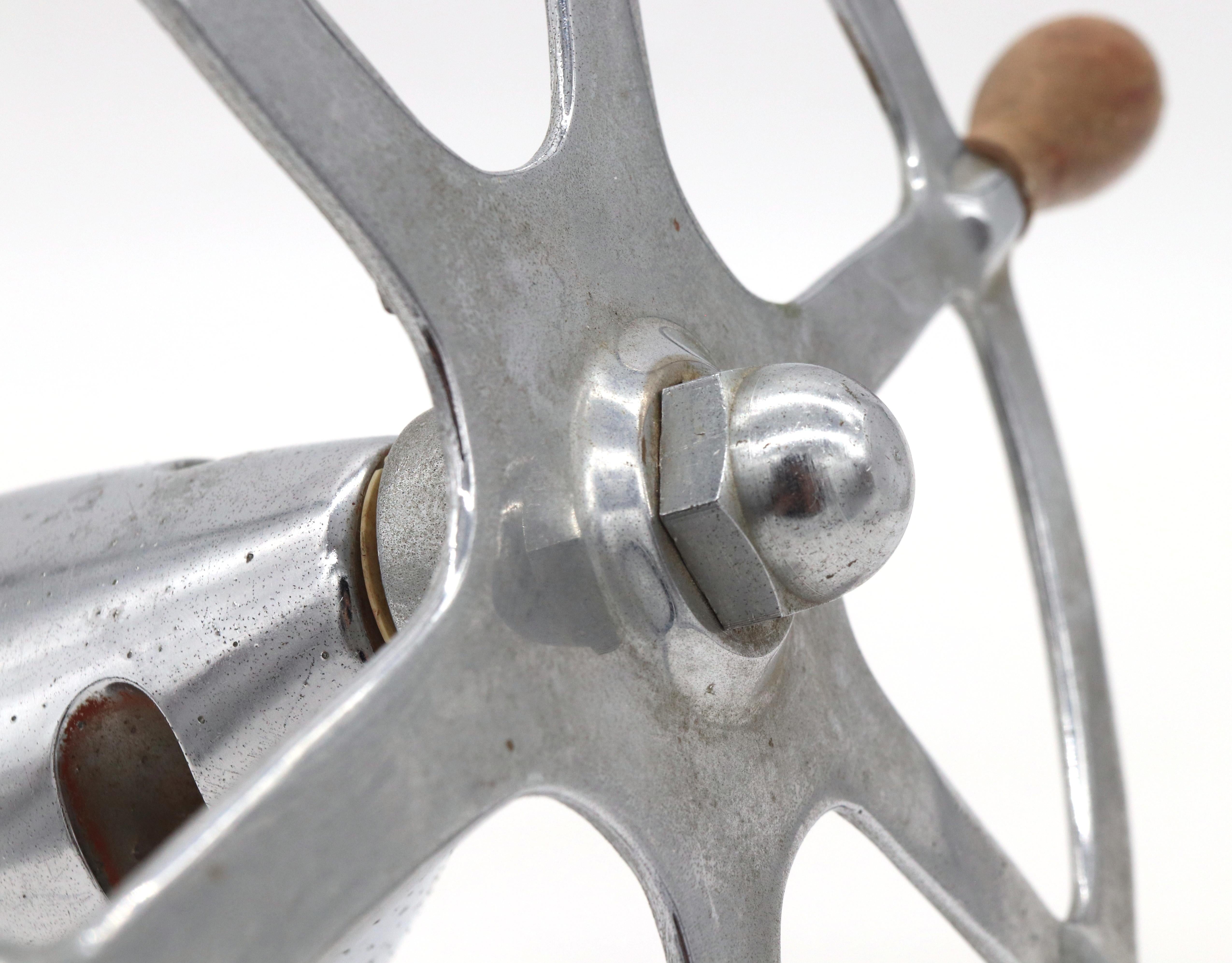 Early 20th Century Nickel & Teak Yacht Wheel For Sale 1