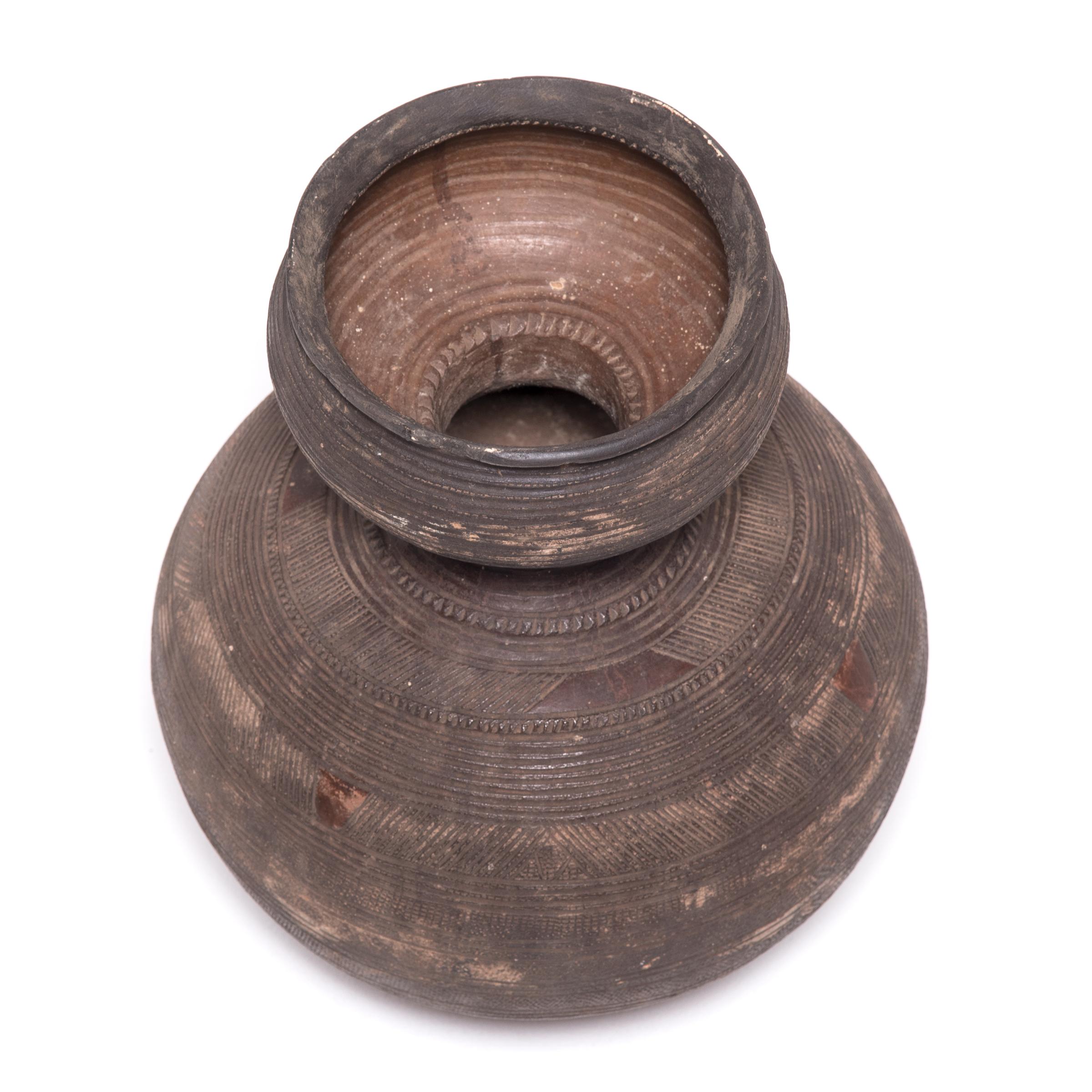Tribal Nigerian Nupe Gourd-Form Water Vessel, c. 1900 For Sale