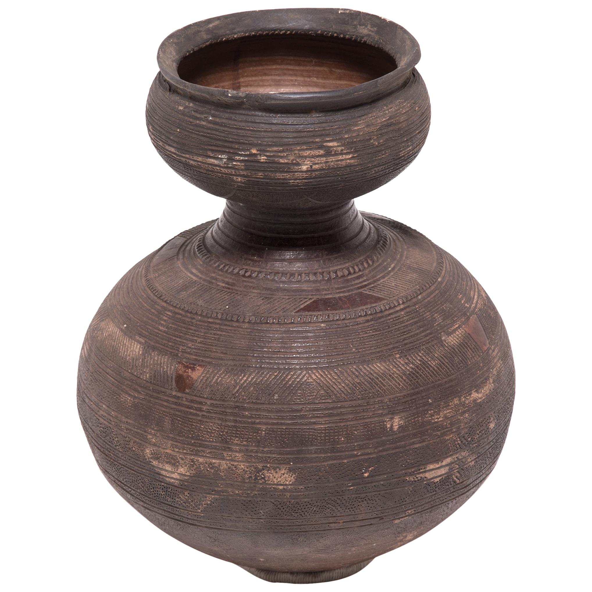 Early 20th Century Nigerian Nupe Gourd Water Vessel