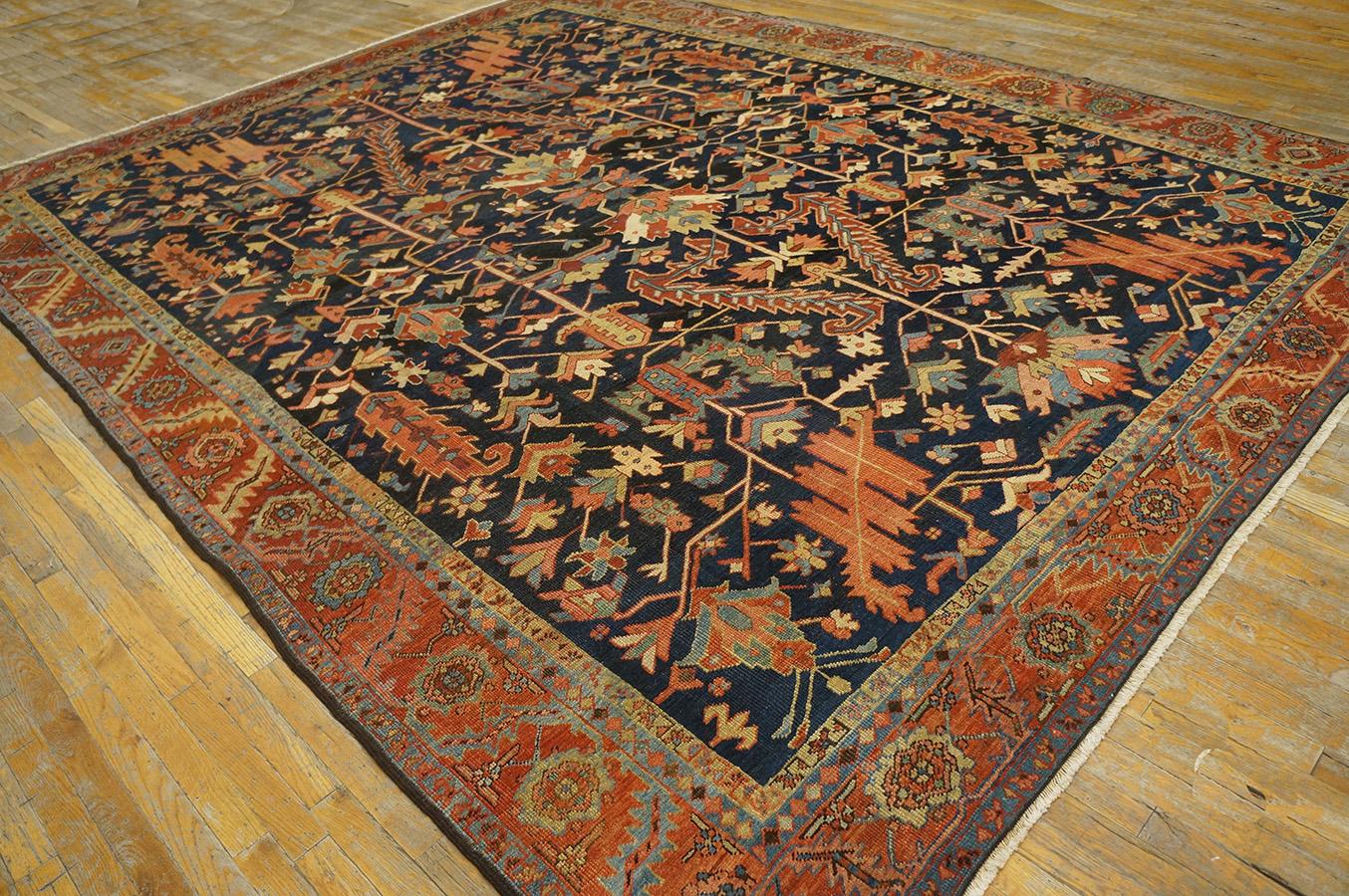 Hand-Knotted Early 20th Century N.W. Persian Heriz Carpet 9' 9