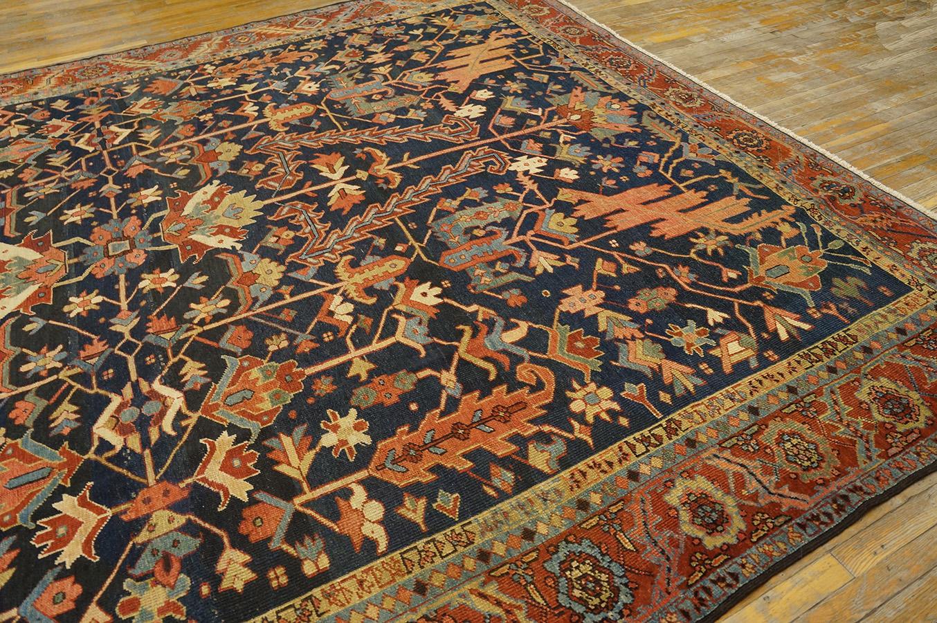 Wool Early 20th Century N.W. Persian Heriz Carpet 9' 9