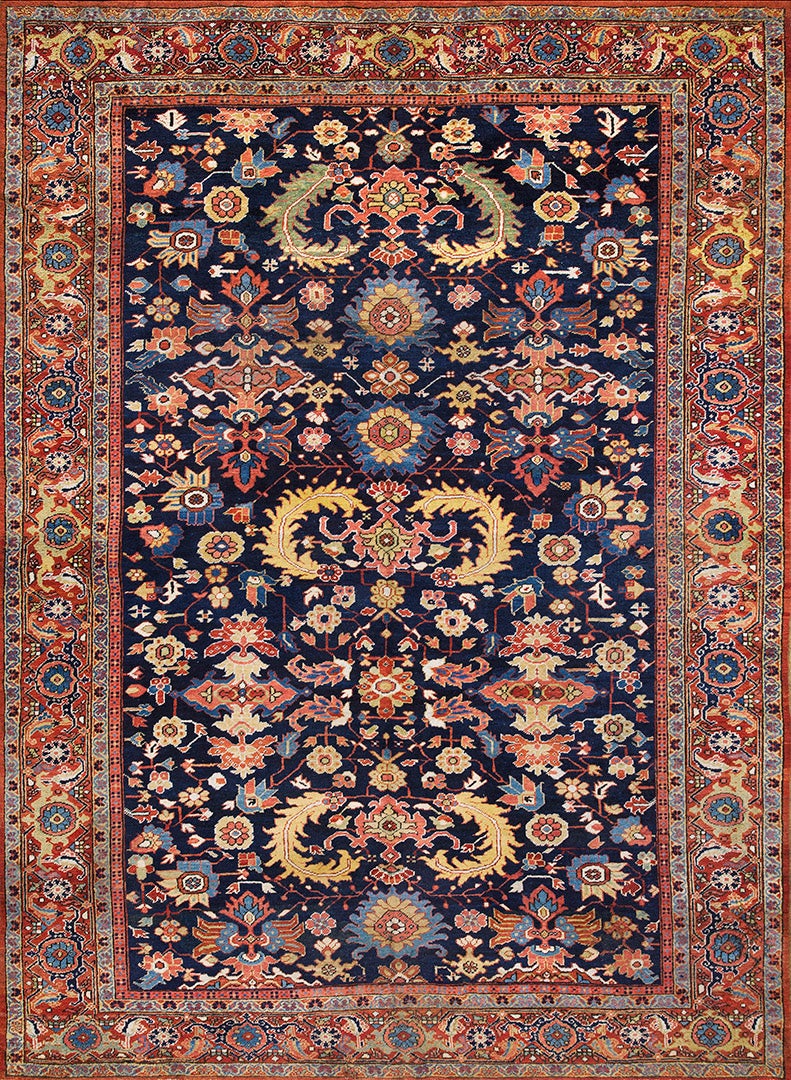 Début du 20e siècle  N.W. Tapis persan Heriz ( 9'3" x 12'9" - 282 x 288")