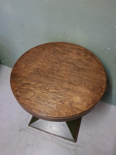 Early 20th Century Oak Art Deco Side/Coffee Table with Carved Column