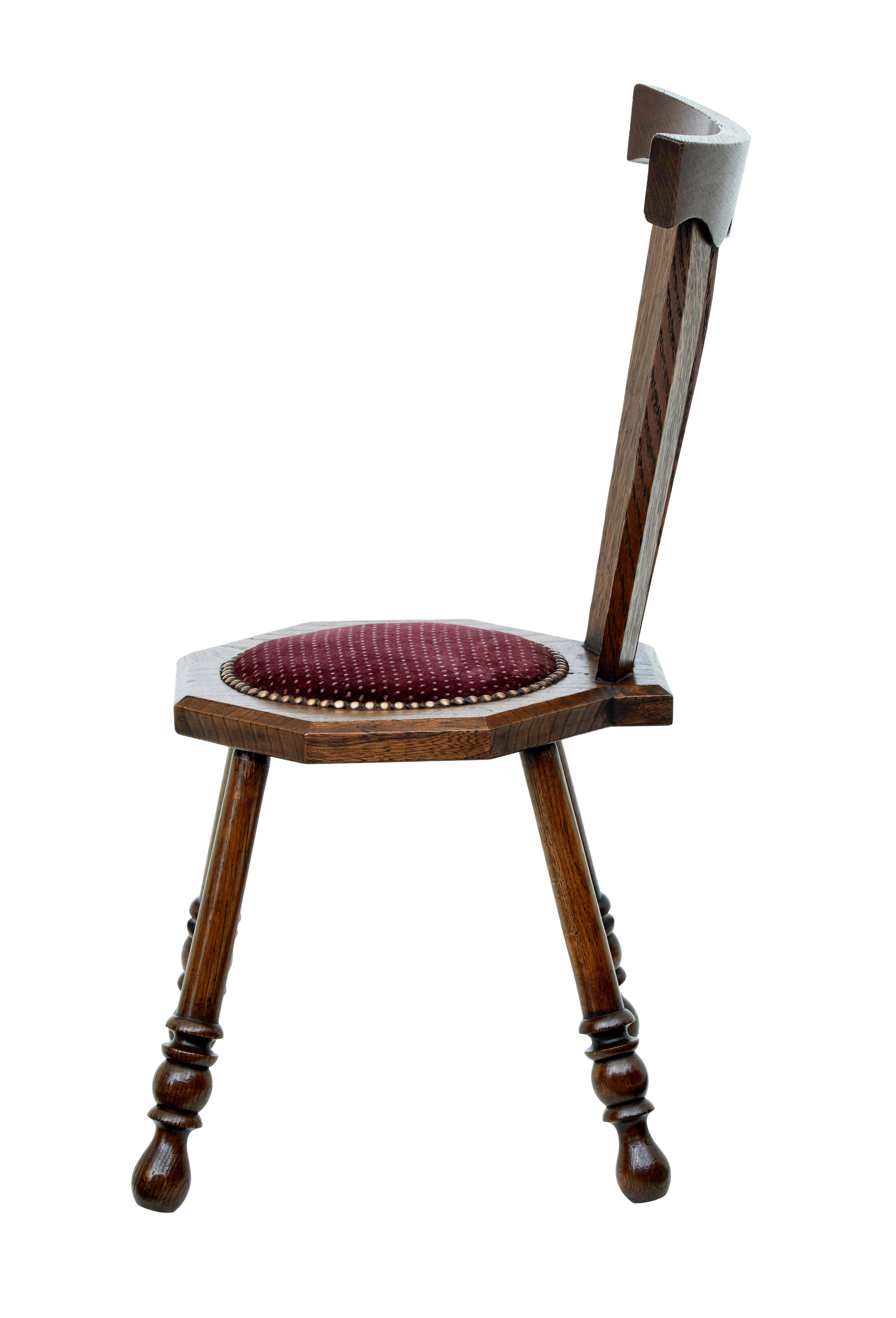 Arts and Crafts Early 20th century oak arts and crafts childs chair For Sale