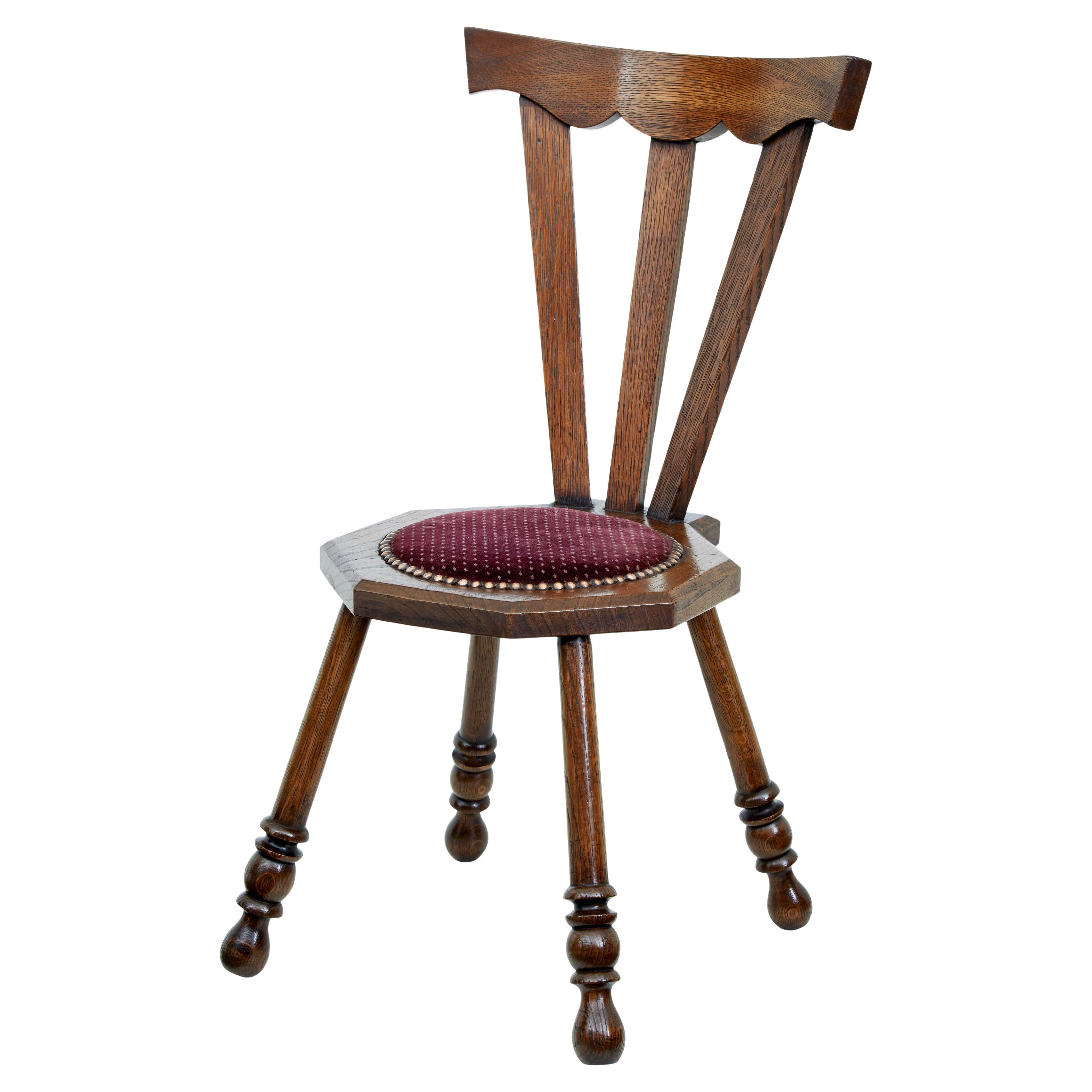 Early 20th century oak arts and crafts childs chair