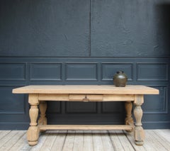 Early 20th Century Oak Baluster Leg Monastery Table