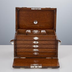 Early 20th Century Oak Cigar Humidor Chest Compendium, circa 1910