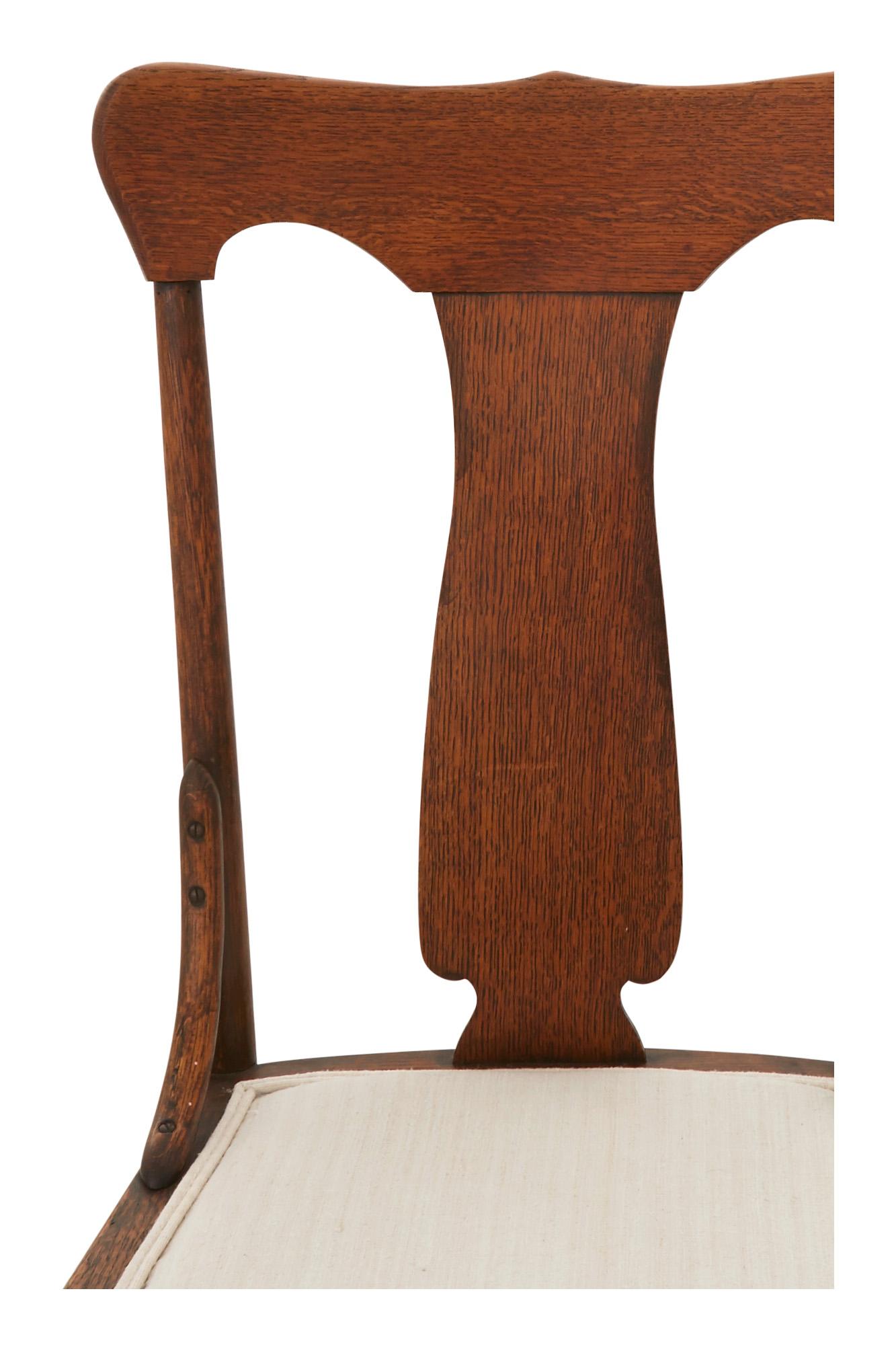 Hemp Early 20th Century Oak Dining Chair For Sale