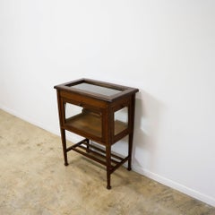 Early 20th Century Oak Display Cabinet with Beveled Glass