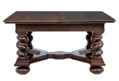 Early 20th century oak extending dining table
