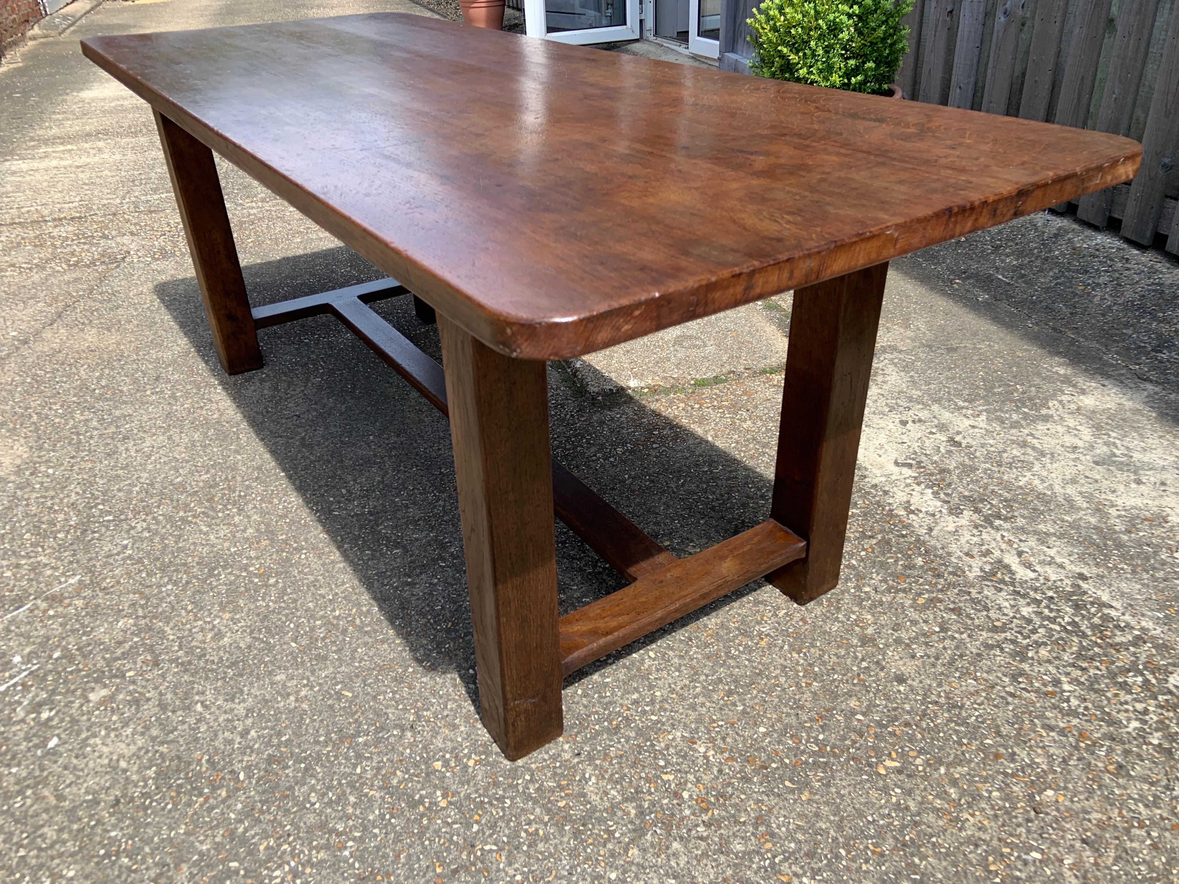 French Provincial Early 20th Century Oak Farmhouse Table For Sale