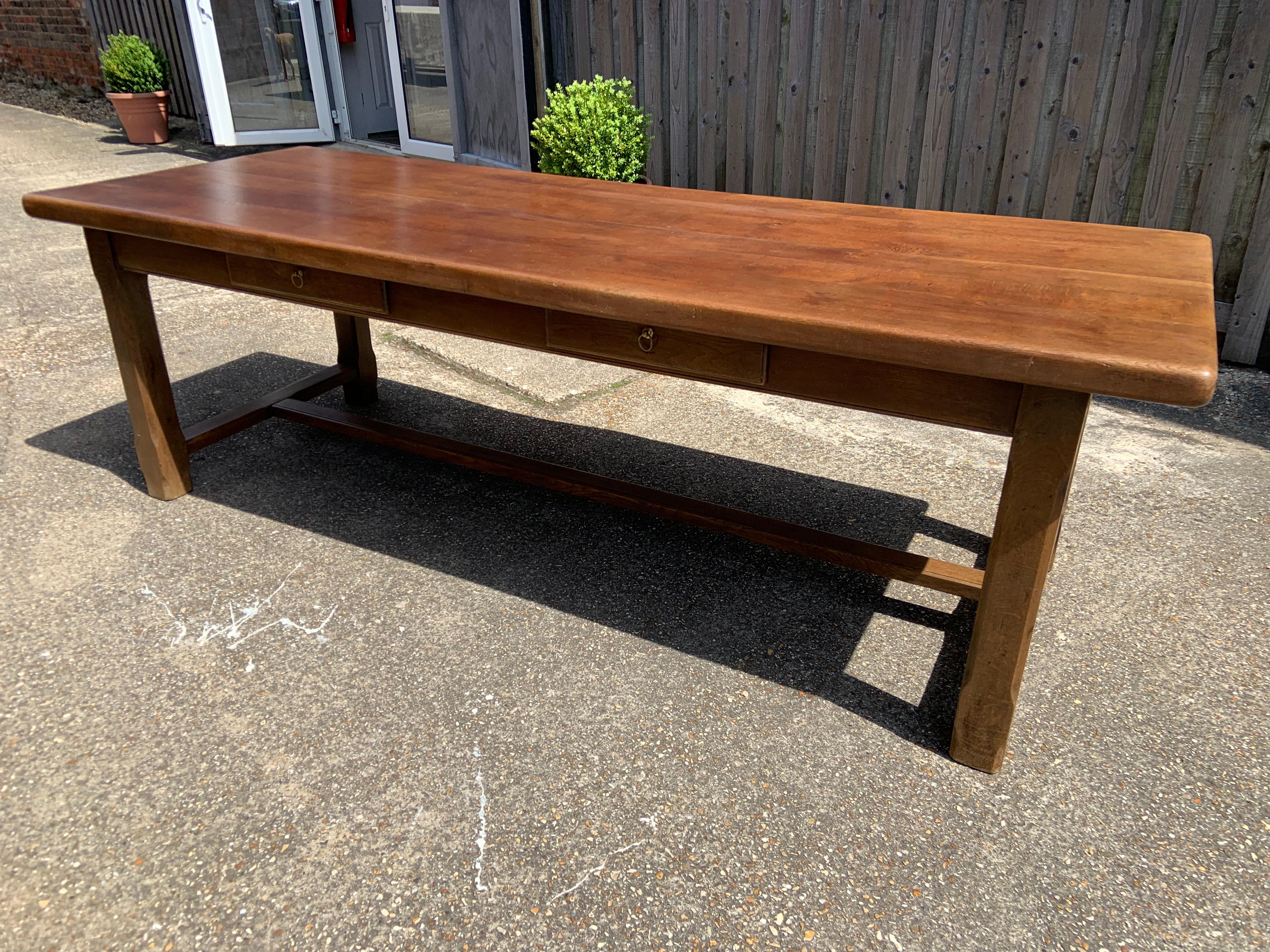 farmhouse table with drawers