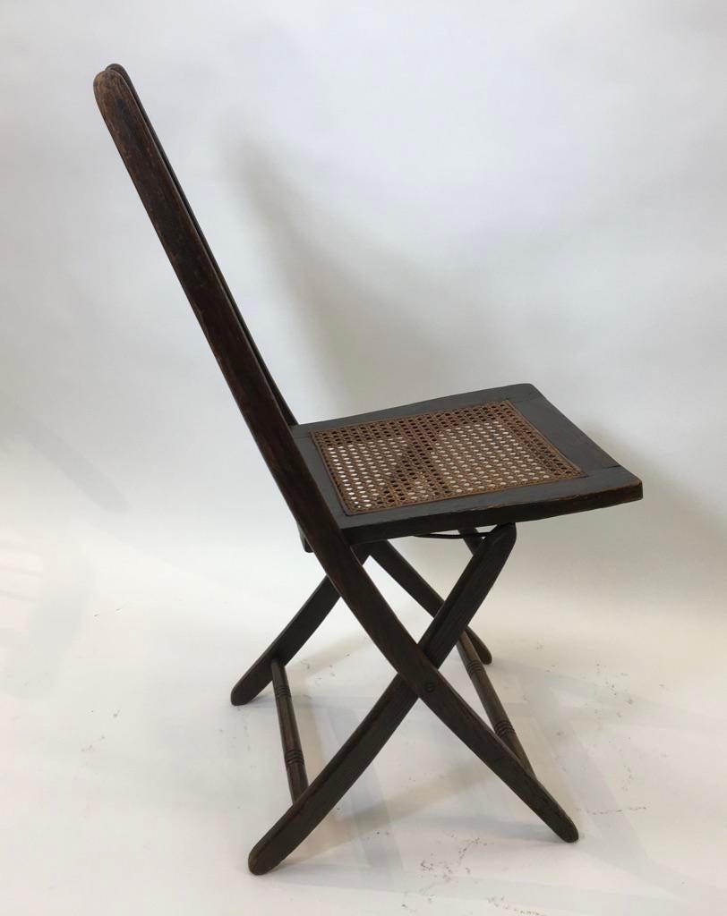 American Early 20th Century Oak Folding Chair For Sale