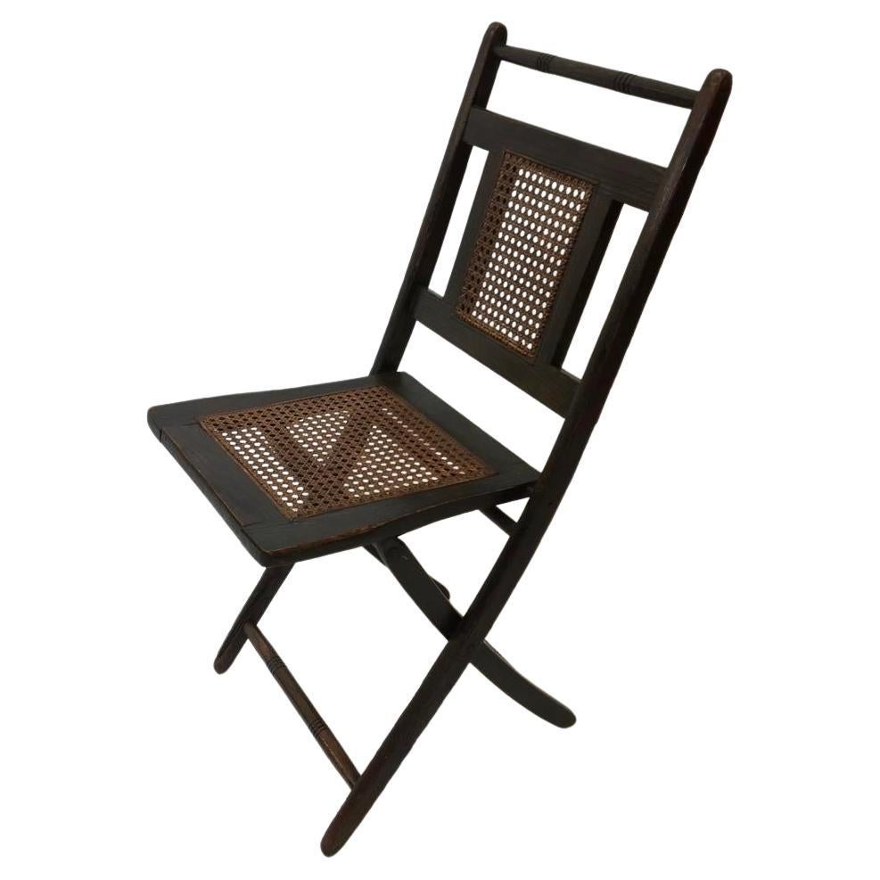 Early 20th Century Oak Folding Chair For Sale