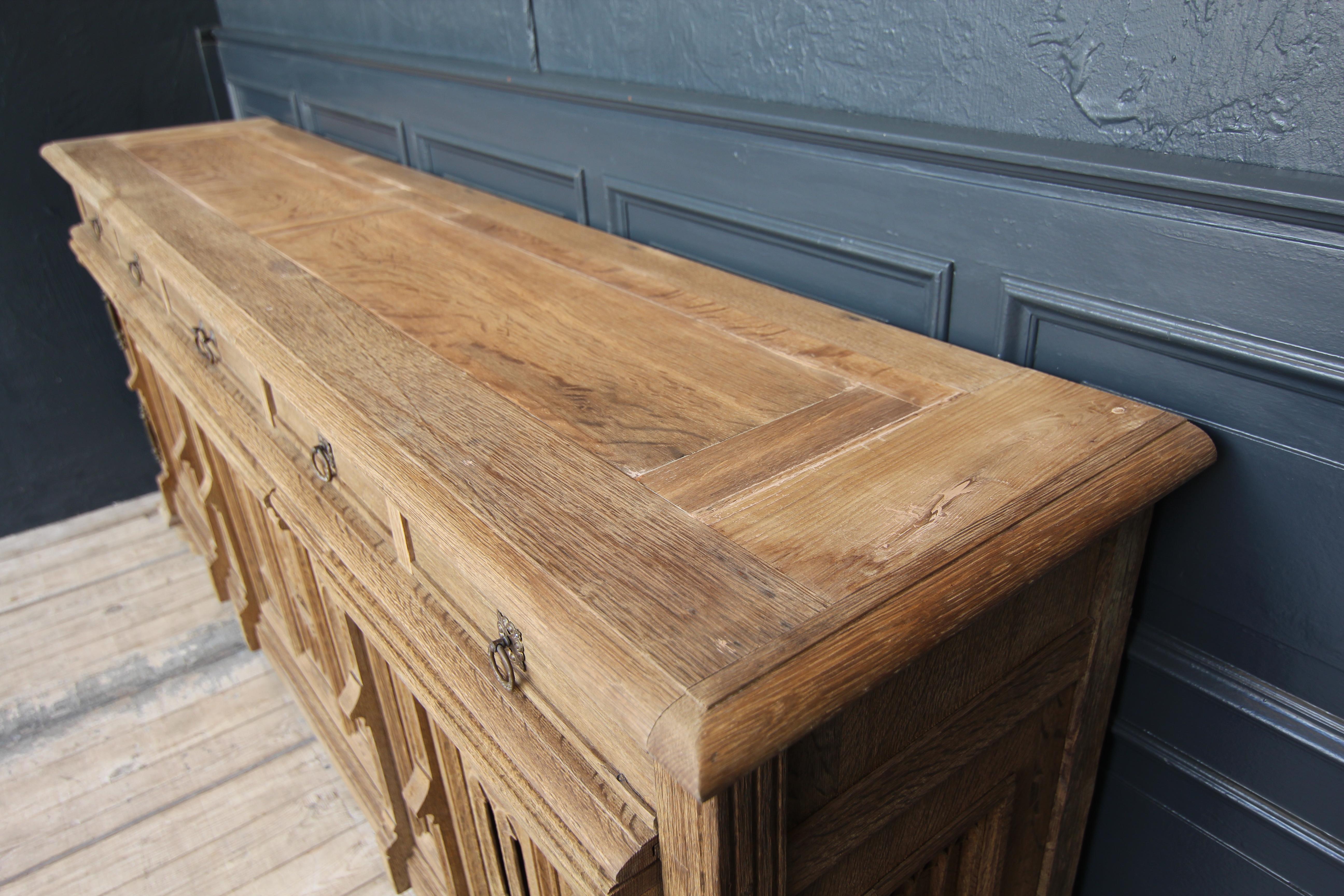 Early 20th Century Oak Gothic Revival Sideboard 1