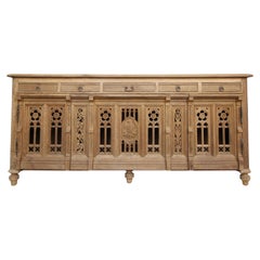 Early 20th Century Oak Gothic Revival Sideboard