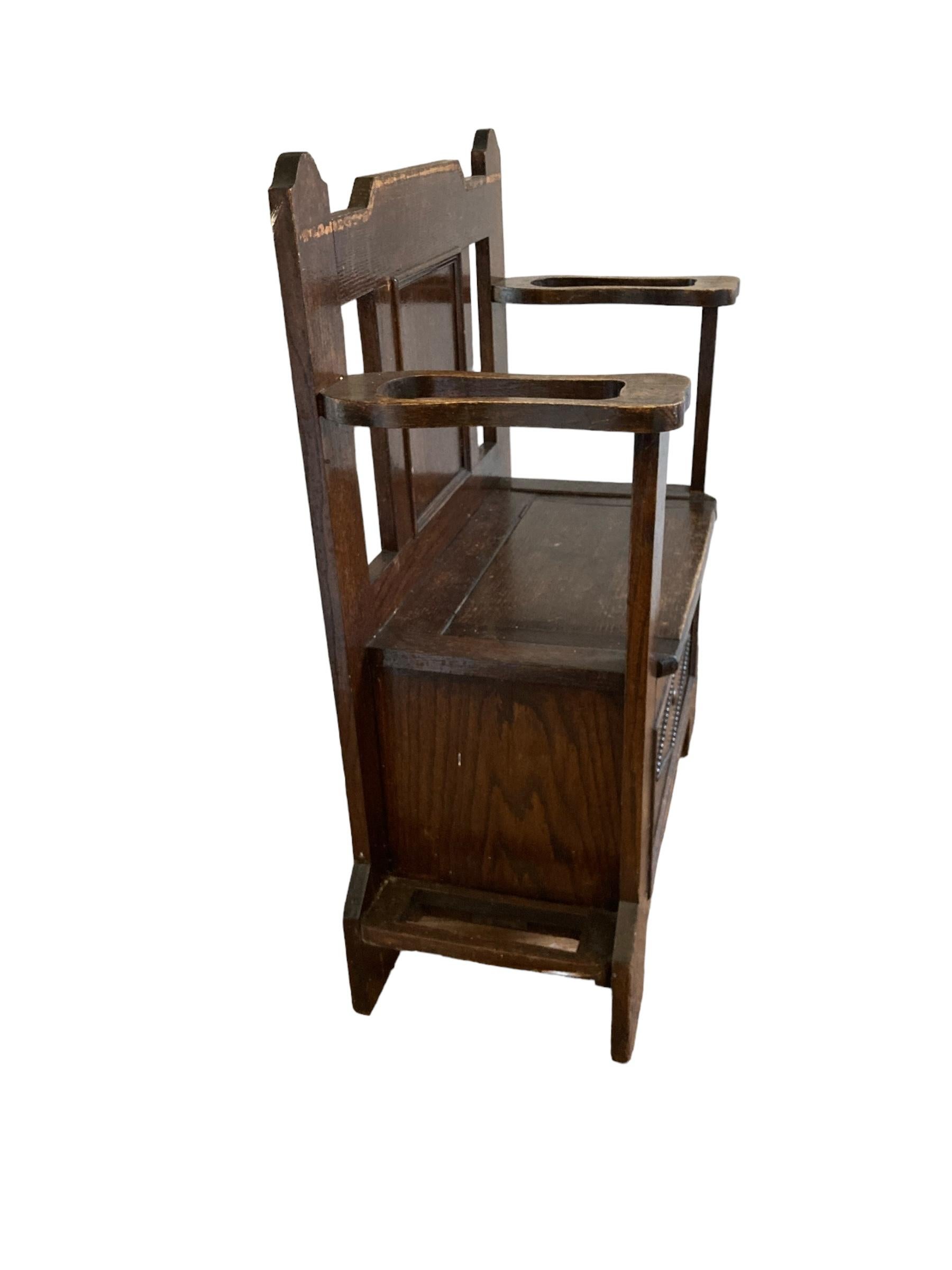European Early 20th Century Oak hall seat or Monks Bench