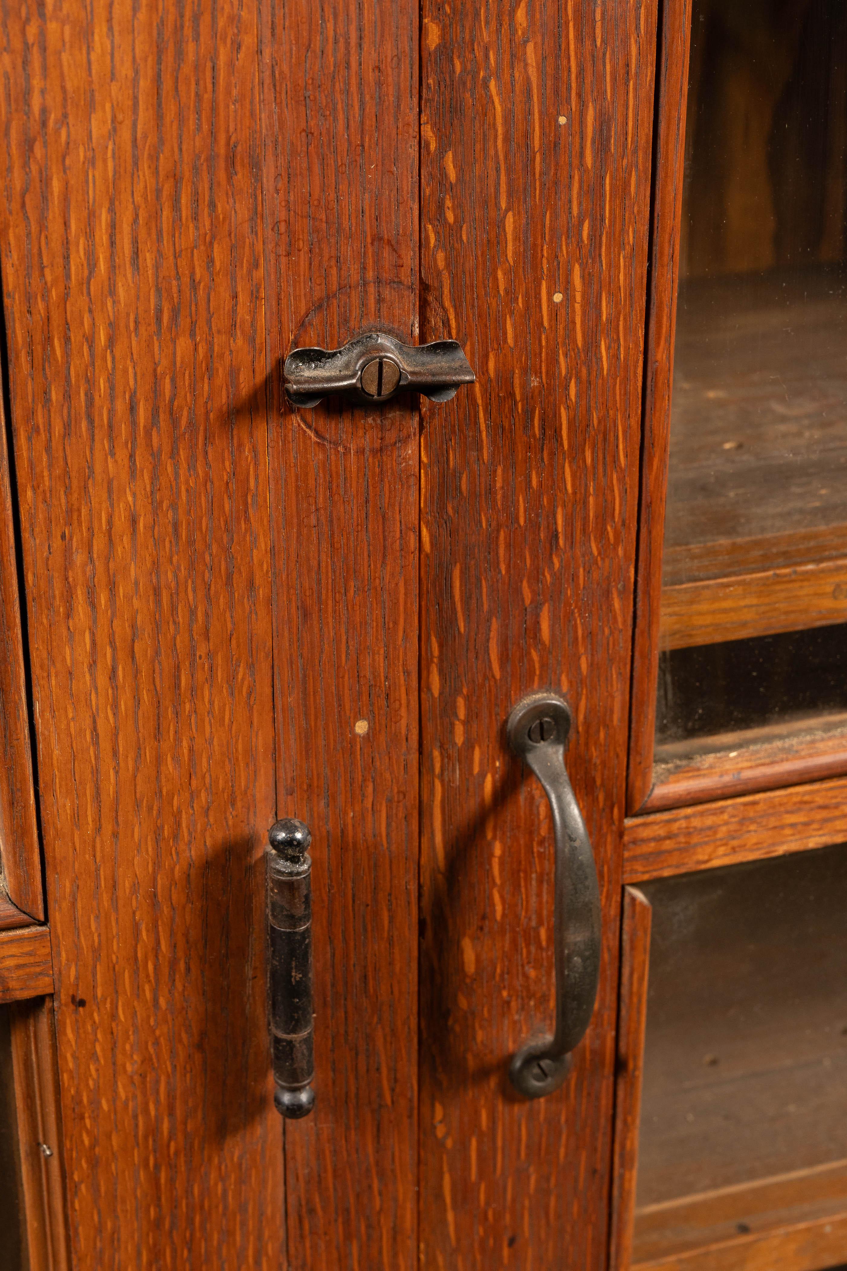 Early 20th Century Oak Laboratory Display Cabinet In Fair Condition In Dekalb, IL