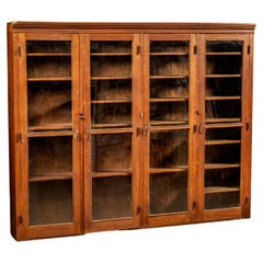Vitrina de laboratorio de roble de principios del siglo XX