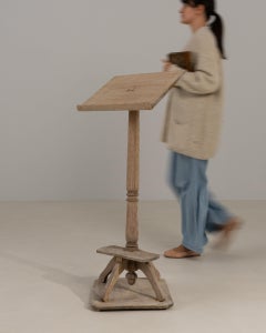 Early 20th Century Oak Lectern, Tripod Base, Weathered Finish, France