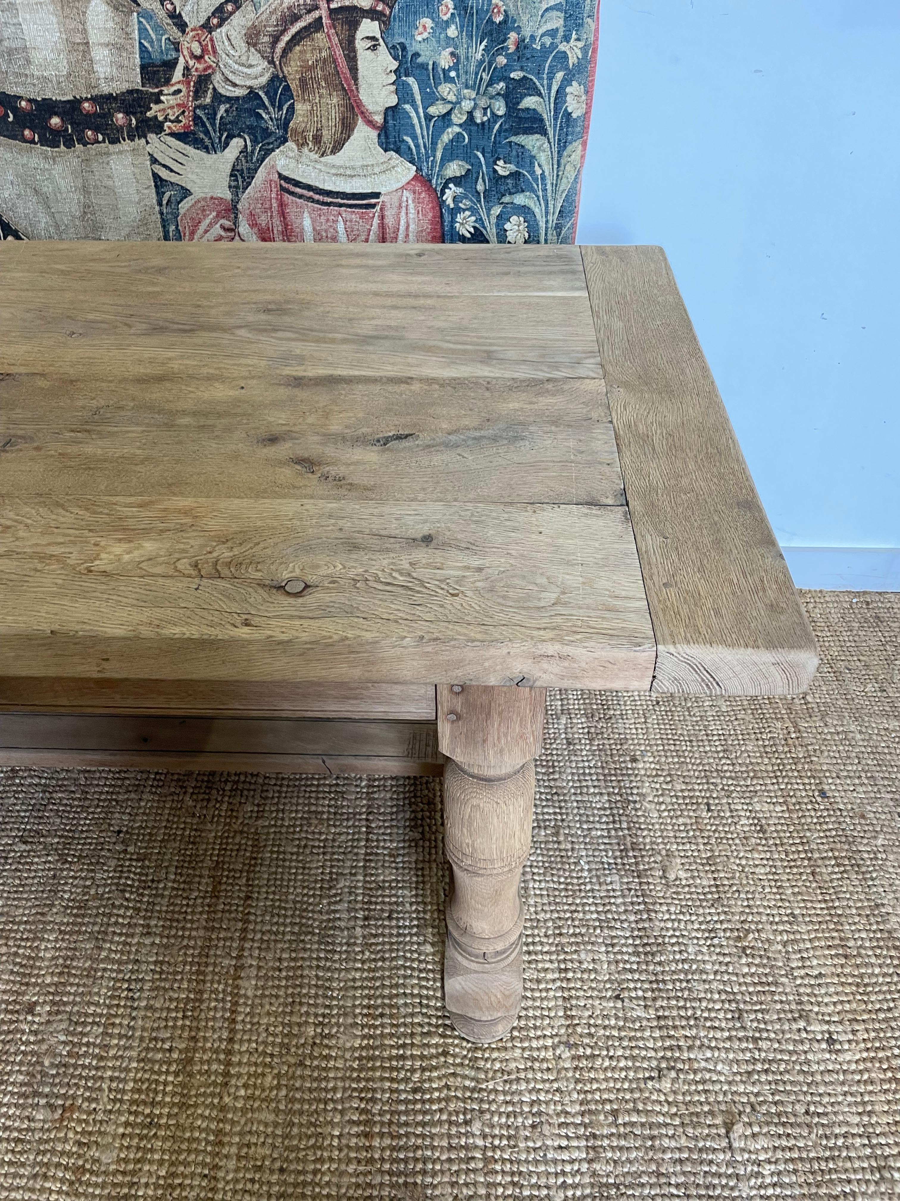 Mesa de refectorio / mesa de granja de roble de principios del siglo XX Francés en venta