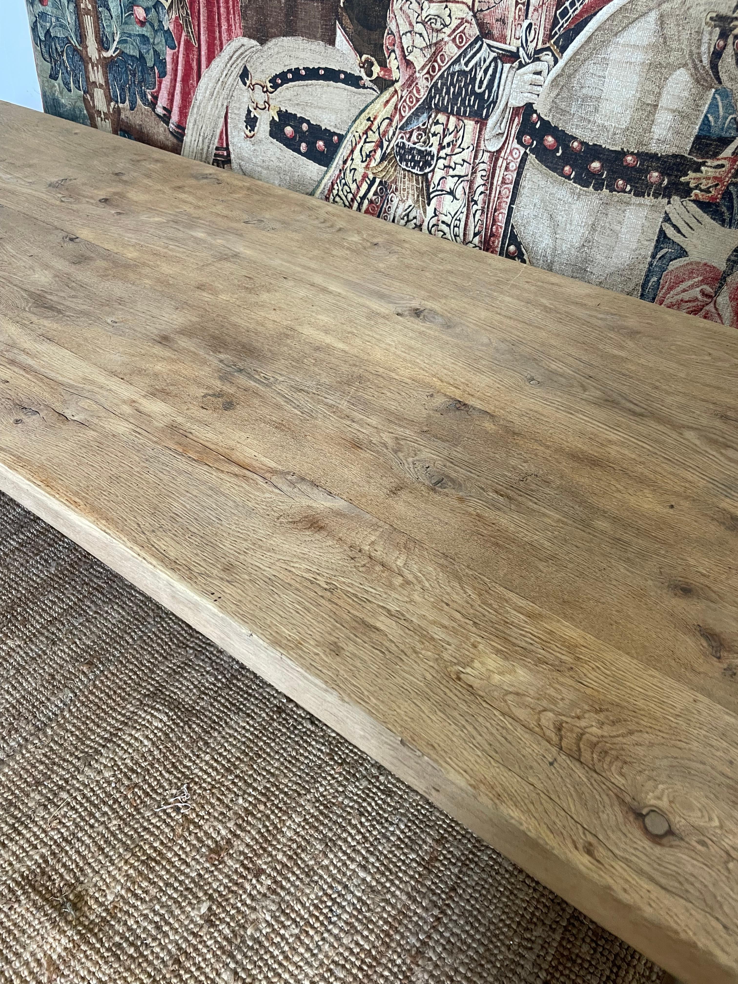 Mesa de refectorio / mesa de granja de roble de principios del siglo XX en venta 3